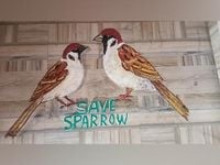 Odisha artist commemorates World Sparrow Day with Rangoli artwork, urges people to protect them