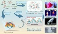 Deformation resistant monolithic hierarchical textures inducing stretchable superamphiphobicity with environmental adaptability and flame retardancy - Nature Communications