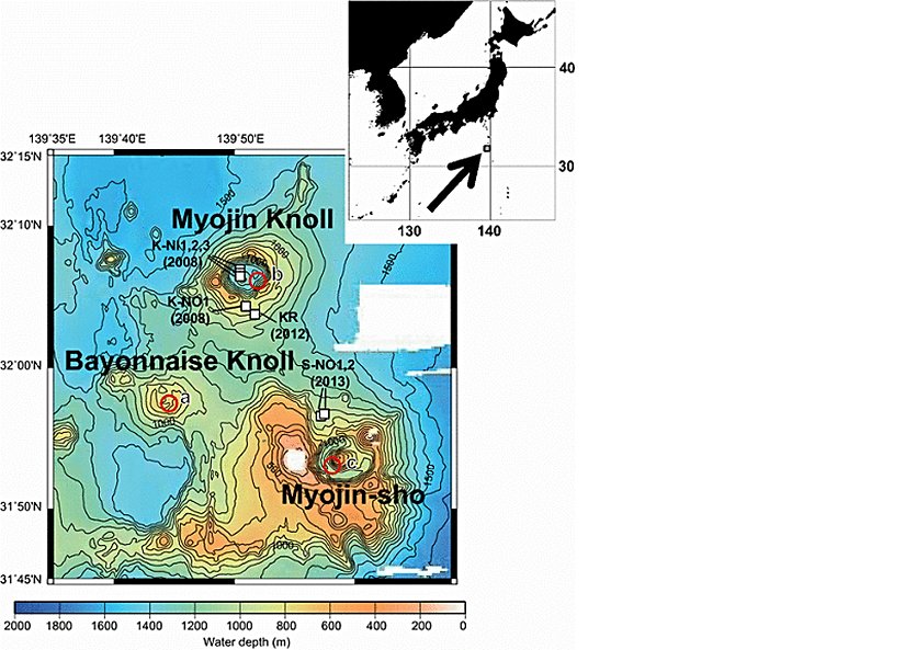 Myojin Knoll Su Altı Volkanı Konumu