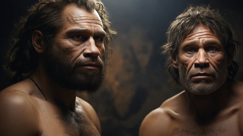 Neandartel İnsanların İllüstrasyonu