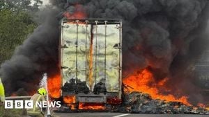 Lorry Fire Shuts M25 For Seventeen Hours Near Thurrock