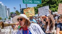 Thousands across the US protest Trump, again