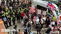 Asylum hotel protesters met by counter-demonstrators in UK