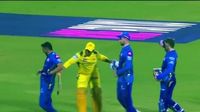 CSK vs MI: Watch MS Dhoni playfully hit Deepak Chahar with bat in post-match banter