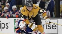 Vegas Golden Knights' Mark Stone leaves Game 3 vs. Edmonton Oilers | TSN