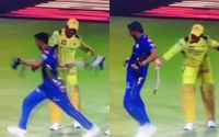 [WATCH] IPL 2025: MS Dhoni playfully hits Deepak Chahar with bat after CSK beat MI | CricTracker