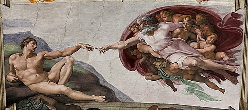 Michelangelo'nun Sistine Şapeli tavanında bulunan "Adem'in Yaratılışı" adlı freski