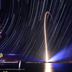  Rocket Streak and Star Trails 