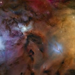 Colorful Stars and Clouds near Rho Ophiuchi