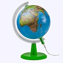 Modern Dünya Küresi: Fiziki, 30 cm, Işıklı