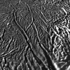 Close Up of Enceladus' Tiger Stripes