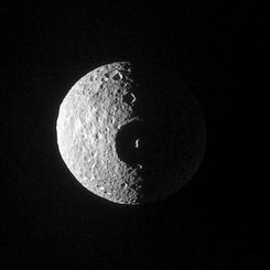 Crater on Mimas