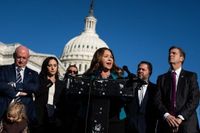 Mark Z. Barabak: She won a landslide election. But Trump and Jeffrey Epstein have her stuck in limbo