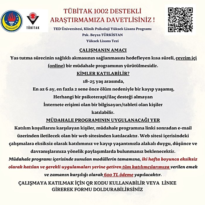 Kayıp ve Yas Konusunda Destekleyici Müdahale Programı