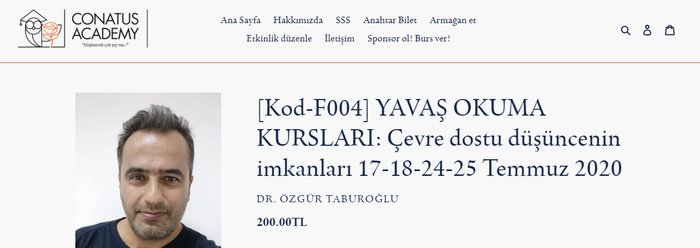 Yavaş Okuma Kursları:  Çevre Dostu Düşüncenin İmkanları!