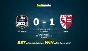 SC Bastia Edges Past FC Metz 1-0 In Ligue 2 Showdown