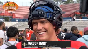 Jaxson Dart Shines At NFL Combine, Boosts Draft Stock