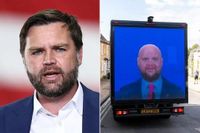 JD Vance’s Bald Meme Follows Him on U.K. Vacation as Protest Van Circles His Rental - NewsBreak