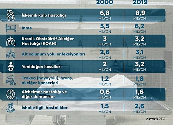 Dünya Genelinde Başlıca Ölüm Nedenleri