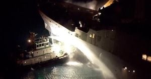 Fire Erupts On USS New Orleans Near Okinawa