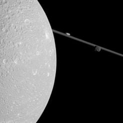 A Close Pass of Saturn's Moon Dione