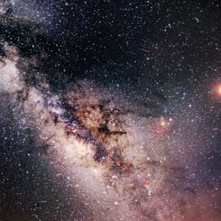 The Milky Way Behind an Eclipsed Moon