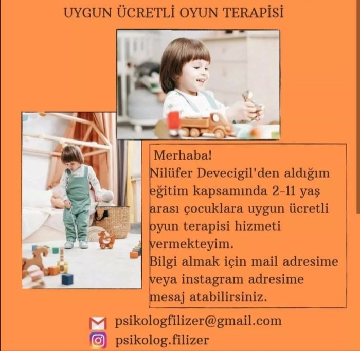 Çocuklar için Uygun Ücretli Oyun Terapisi - Psikolog Filiz Er