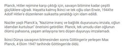 Max planck'ın Nazilerin görüşlerini savunmadığı bilgisini niçin eklemediniz?