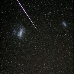 Meteor between the Clouds