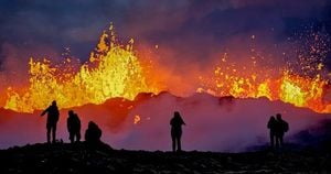 Iceland's Volcano Erupts Threatening Blue Lagoon