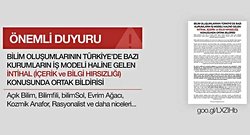 İntihale Dur De! Bilim Yayıncılarının Türkiye'de İntihal (İçerik ve Bilgi Hırsızlığı) Yapan Kişi, Kurum ve Kuruluşları Konusunda Ortak Bildirisi...