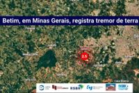Tremor de terra de magnitude 2,5 é sentido em Betim (MG)
