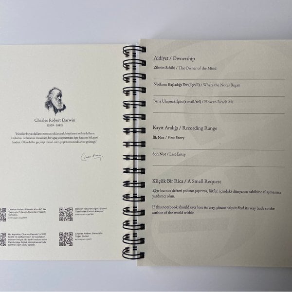 Darwin Yaşam Ağacı A5 Defter - 120gr 80 Yaprak Ivory (Fil Dişi)