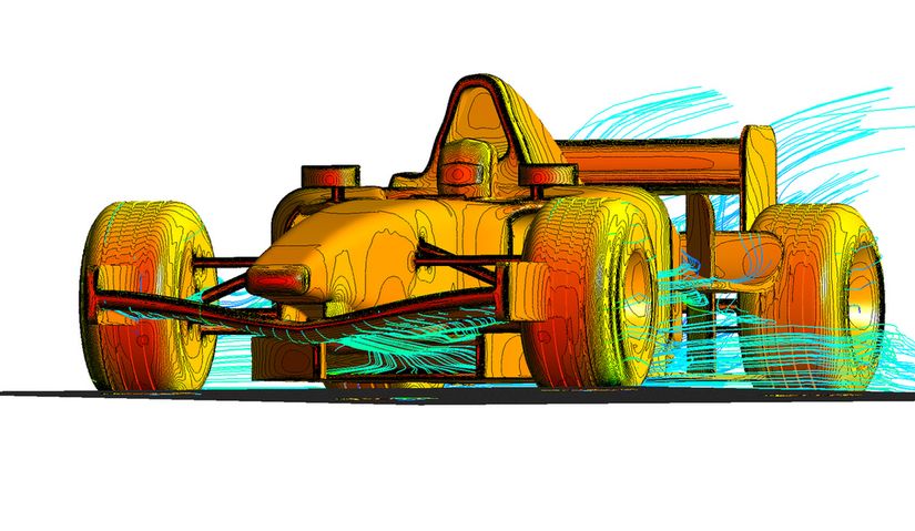 Hesaplamalı Akışkanlar Dinamiği kullanılarak yapılan bir F1 aracı simülasyonu