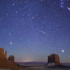 Geminid Meteor over Monument Valley