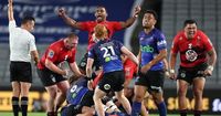 Crusaders restore order, put Blues to the sword at Eden Park