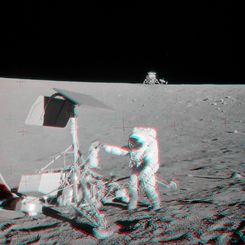  Apollo 12 and Surveyor 3 Stereo View 