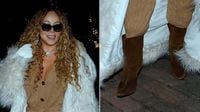 Mariah Carey Keeps Her Cozy-luxe Boot Run Going Strong in Brown Suede in Aspen