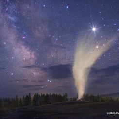 Old Faithful Below a Yellowstone Sky