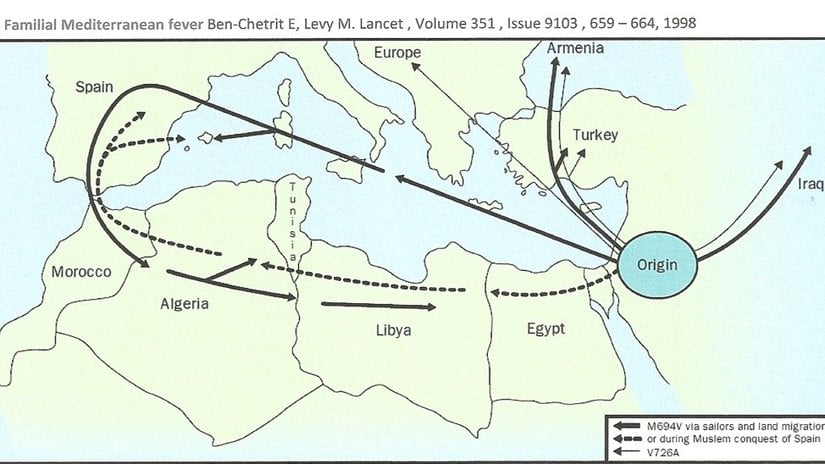 Ailevi Akdeniz ateşinin kökeni ve olası yayılımı