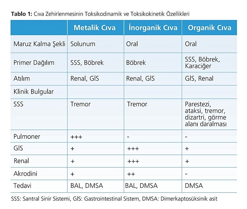 Civa zehirlenmesinin tipleri ve klinik tablosu.