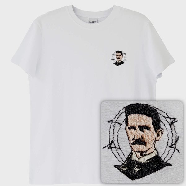 Nikola Tesla T-Shirt (Nakış, %100 Pamuk)