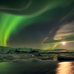  Aurora and Unusual Clouds Over Iceland 