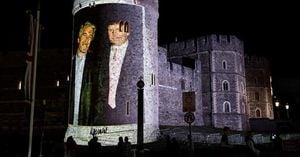 Trump Epstein Images Projected On Windsor Castle Spur Arrests