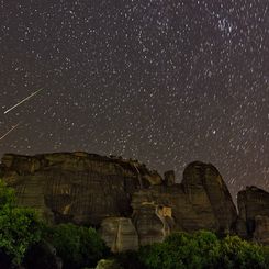  Perseids over Meteora 