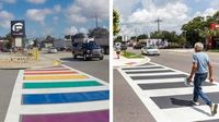 Rainbow crosswalk outside Pulse nightclub removed overnight