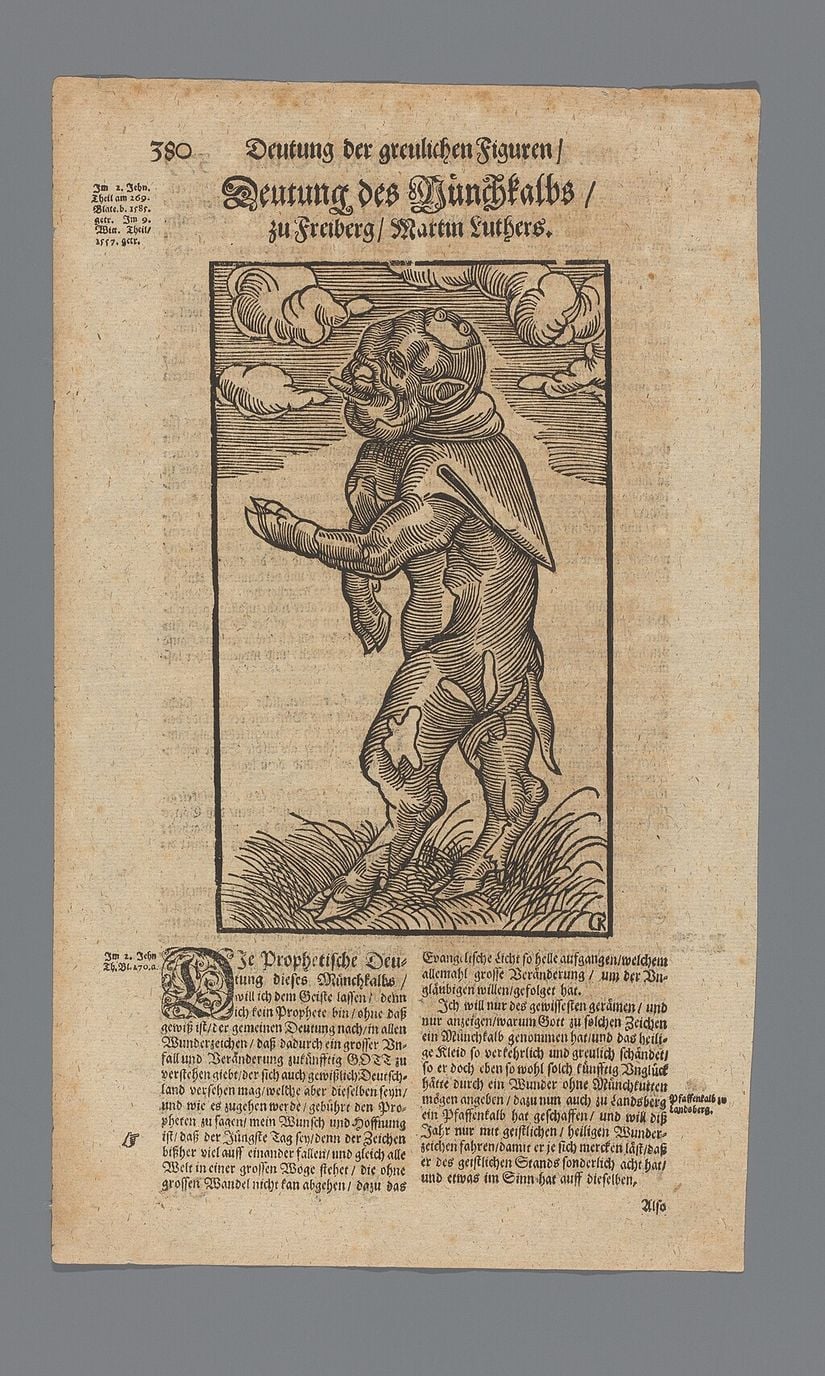 Das Mönchskalb (Keşiş Buzağı / Rahip Buzağı). Lucas Cranach (Baba) veya atölyesi. 1523