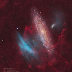 Blue Arcs Toward Andromeda