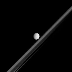 Saturnian Moon and Rings