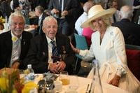 Diamonds and Pearls of Remembrance for Queen Camilla on VJ Day
